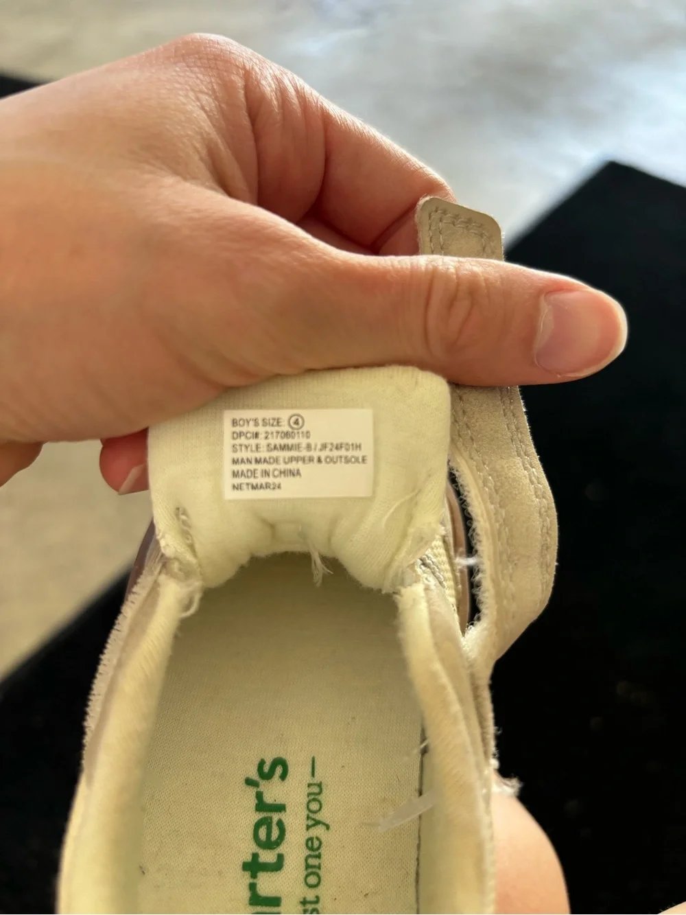 Carter's Cream & Green Toddler Sneakers